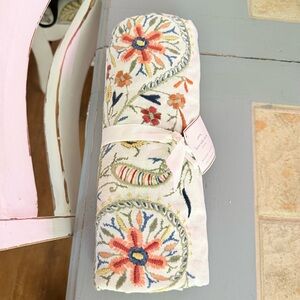 Pottery Barn Embroidered Lucca Table Throw NEW $129